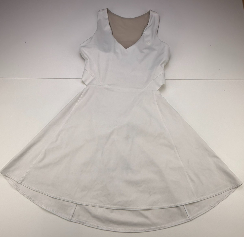 Lululemon V-Neck Racerback Tennis Dress Womens 6 White LW1EMVS $148